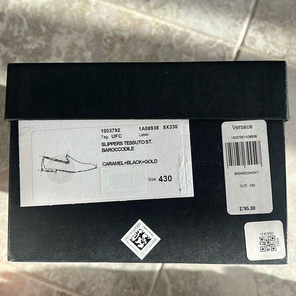 Versace Baroque Print Smoking Slippers Slip-On, New, Size EU 43 - Picture 9 of 13